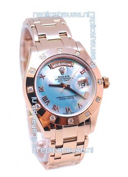 Rolex Day Date Blue Mother of Pearl Swiss Replica Watch
