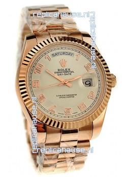 Rolex Day Date Pink Gold Swiss Replica Watch