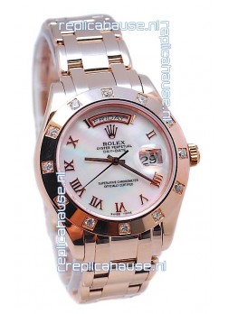 Rolex Day Date White Mother of Pearl Swiss Replica Watch