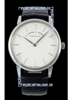 A.Lange & Sohne Saxonia Thin Swiss Replica Watch Steel Case White Dial