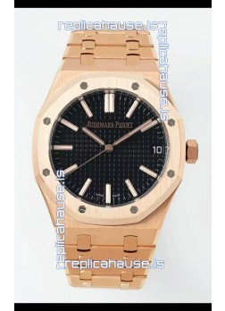 Audemars Piguet Royal Oak 15510OR 41MM Rose Gold Black Dial Super Clone Replica Watch