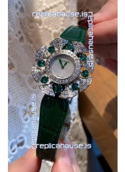 Bvlgari Divas's Dream Edition Watch in Steel Casing - Diamonds Paved Bezel Swiss Replica