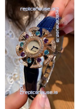 Bvlgari Divas's Dream Edition Watch in Rose Gold Casing - Diamonds Paved Bezel Swiss Replica
