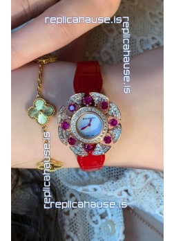 Bvlgari Divas's Dream Edition Watch in Rose Gold Casing - Diamonds Paved Bezel Swiss Replica