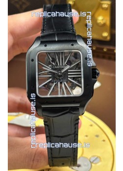 Santos De Cartier Super Clone Watch in Skeleton Dial PVD MLF Coating Watch 