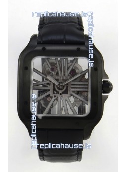 Santos De Cartier Super Clone Watch in Skeleton Dial PVD MLF Coating Watch 