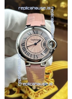 Ballon De Cartier Swiss Quartz 1:1 Mirror Quality 33MM in Pink Dial 