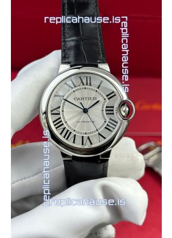 Ballon De Cartier Swiss Automatic 1:1 Mirror Quality 33MM in Black Leather Strap