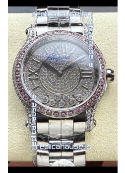 Chopard Happy Sport Super Clone Automatic Watch 36MM in Steel Casing Mossanites Dial
