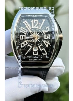 Franck Muller Super Clone Vanguard V45 Yachting Stainless Steel Black Dial Watch