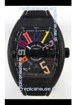 Franck Muller Super Clone Vanguard V45 Racing Carbon Watch in Nylon Strap