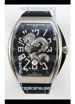 Franck Muller Vanguard Super Clone Yachting Dragon V45 Black Dial Stainless Steel Case Watch 