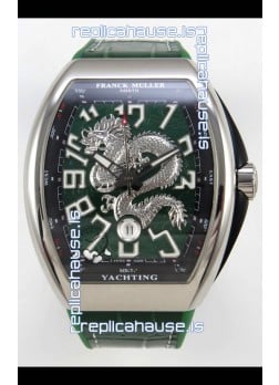 Franck Muller Vanguard Super Clone Yachting Dragon V45 Green Dial Stainless Steel Case Watch 