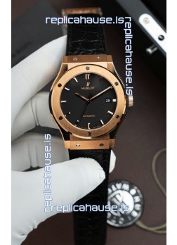 Hublot Super Clone Classic Fusion Titanium Rose Gold Black Dial 42MM Watch