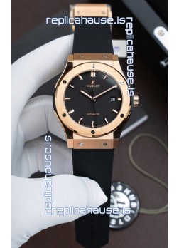 Hublot Super Clone Classic Fusion Titanium Rose Gold Black Dial 42MM Watch