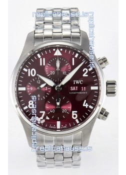 IWC Super Clone Pilot Chronograph Edition Red Dial Swiss Replica Watch 