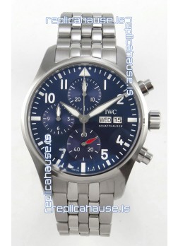 IWC Super Clone Pilot Chronograph Edition Blue Dial Swiss Replica Watch 