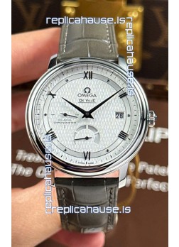 Omega De Ville Prestige Super Clone Power Reserve 904L Steel Replica Watch