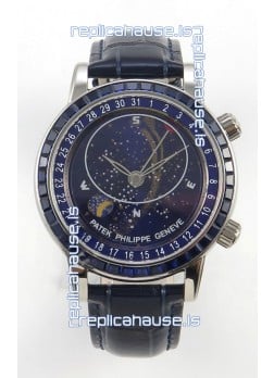 Patek Philippe Grand Complications 6102 Blue Dial Blue Diamonds Swiss Replica Watch 