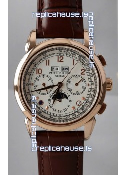 Patek Philippe Grand Complications 5270 Swiss Replica Watch in Rose Gold Casing White Dial