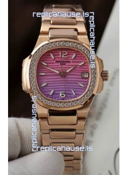Patek Philippe 7010G Gradient Purple and Pink Dial Swiss Quartz Replica Watch