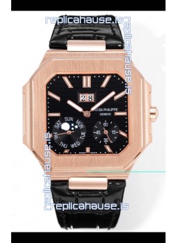 Patek Philippe Cubitus 5822 Rose Gold Casing Black Dial Swiss Replica Watch