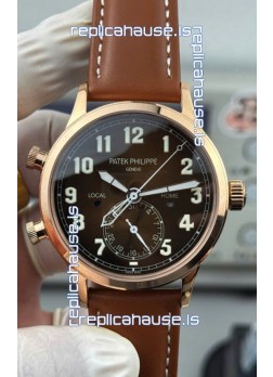 Patek Philippe Complications 5524G Calatrava Travel Time Blue Dial Replica Watch 