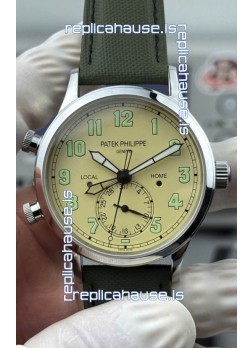 Patek Philippe Complications 5524R Calatrava Rose Gold Brown Dial Watch 