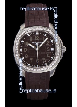Patek Philippe Super Clone Aquanaut Stainless Steel Brown Dial 38.5MM Watch 