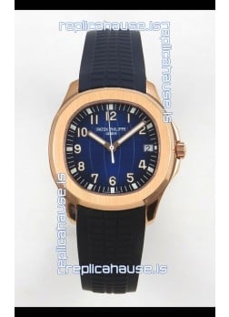 Patek Philippe Super Clone Aquanaut 5167 SC324 Movement 904L Rose Gold Blue Dial Watch 