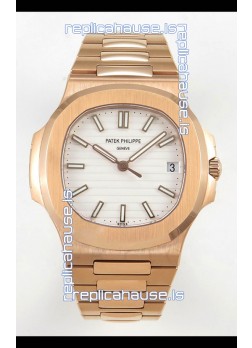 Patek Philippe Super Clone Nautilus 5711/1R-001 in Rose Gold White Dial