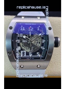 Richard Mille RM010 Stainless Steel Replica Watch in White Strap