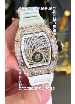 Richard Mille RM51-02 Rose Gold Casing Watch in Mossanites Automatic Movement