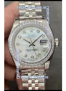 Rolex Datejust Super Clone Mother of Pearl Dial Steel Casing Watch 28MM