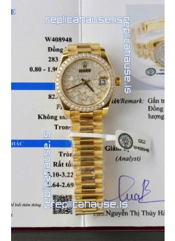 Rolex Datejust Super Clone Mossanites Butterfly Dial 31MM Yellow Gold Watch 