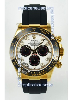 Rolex Daytona Super Clone 116518 Yellow Gold White Dial Original Cal.4130 Movement