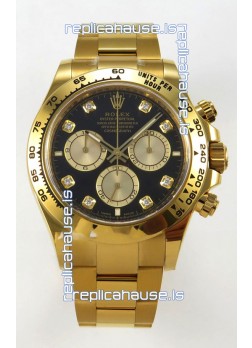 Rolex Daytona Super Clone 116508 Yellow Gold - Black Dial Original Cal.4131 Movement