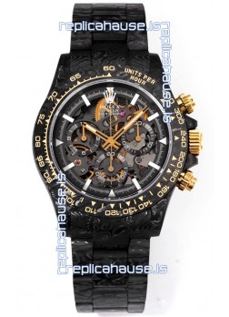 Rolex Daytona Blaken Black Carbon 1:1 Swiss Mirror Replica Skeleton Dial Cal.4130 Movement