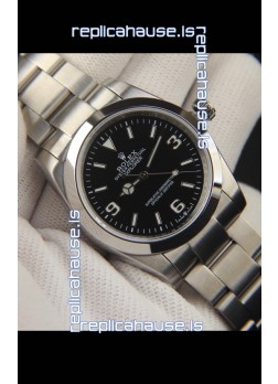 Rolex Explorer I Japanese Movement Replica Watch in Stainless Steel Black Dial 36MM