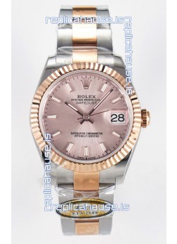 Rolex Super Clone Datejust ETA 2688 Movement 31MM Two Tone Rose Gold Swiss Champange Dial