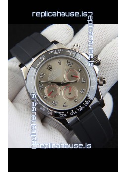 Rolex Daytona Japanese Movement Steel Casing Replica Watch in Grey Dial