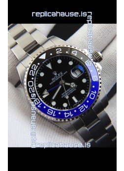 Rolex GMT Masters II Japanese Movement Replica Watch Steel Case Black Dial