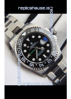 Rolex GMT Masters II Japanese Movement Replica Watch Steel Case Black Dial