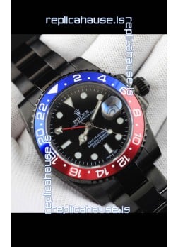 Rolex GMT Masters II Japanese Movement Replica Watch in PVD Casing 