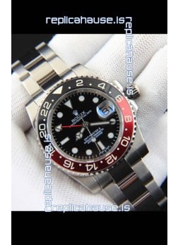Rolex GMT Masters II Japanese Movement Replica Watch Steel Case Black Dial