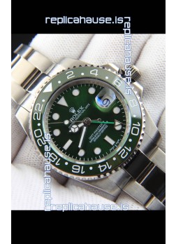 Rolex GMT Masters II Japanese Movement Replica Watch Steel Case Green Dial