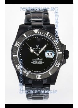 Rolex Submariner DiW DLC Coated Steel Casing Carbon Fiber Bezel Watch