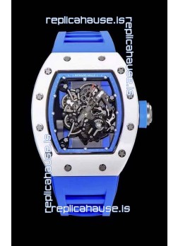 Richard Mille RM055 Ceramic Casing 1:1 Mirror Replica Watch in Blue Strap 