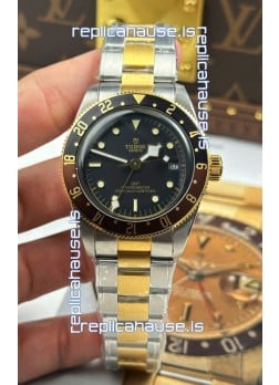 Tudor Black Bay Super Clone GMT Two Tone Black Dial Swiss Replica Watch 