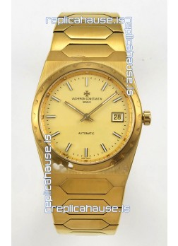 Vacheron Constantin Historiques 222 Super Clone 37MM Yellow Gold Watch in Gold Dial